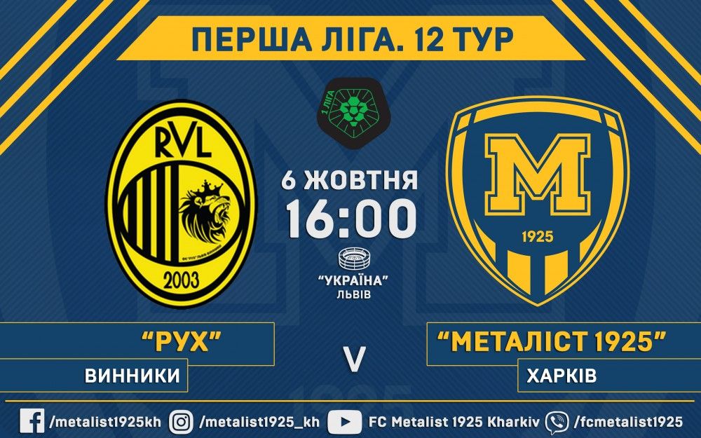 "Рух" - "Металіст 1925". 6 жовтня, 16:00